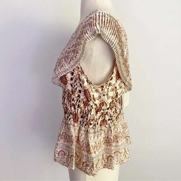 Rachel Zoe Floral Smocked Peplum Top - Picture 11 of 15